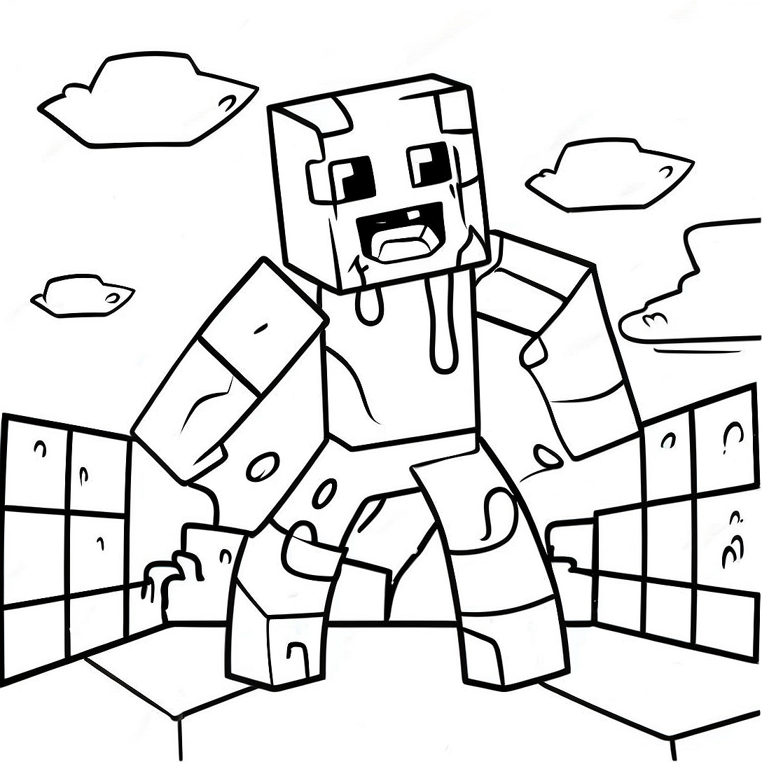 Minecraft Zombie Coloring Page | Minecraft Zombie coloring page