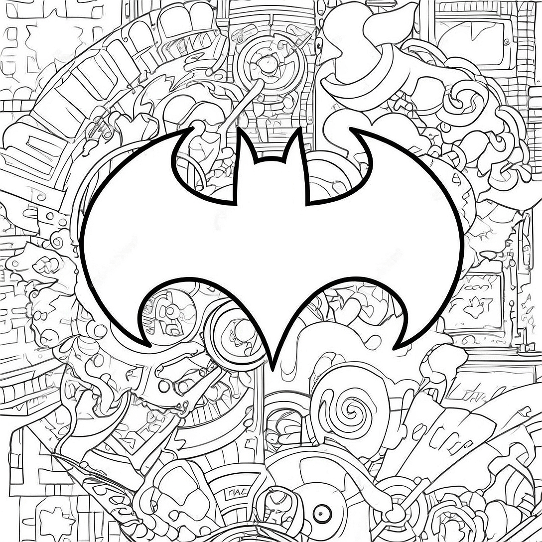 Classic Batman Logo Coloring Page | Batman Logo coloring page
