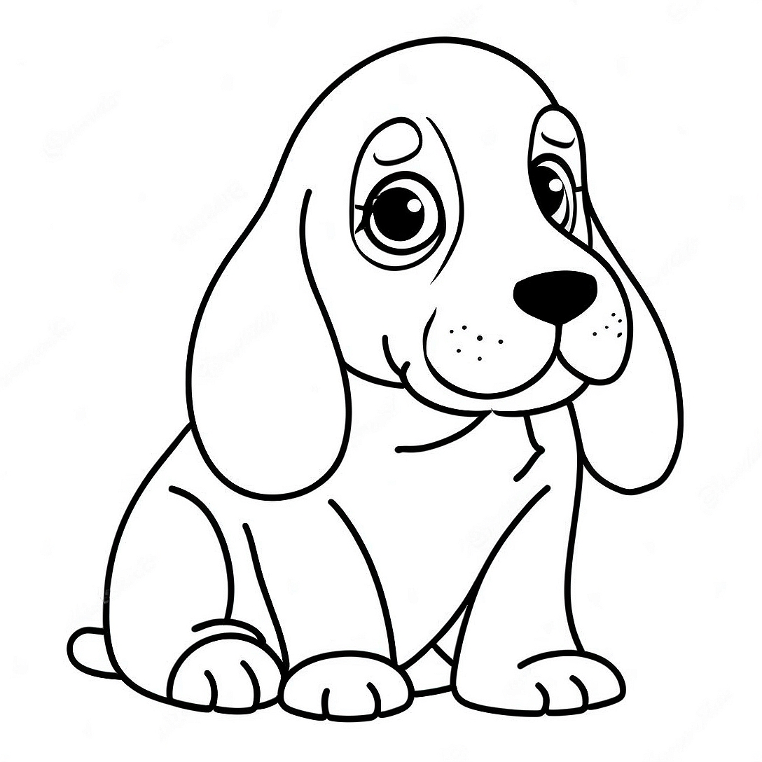 Basset Hound Puppy Coloring Page | Basset Hound coloring page