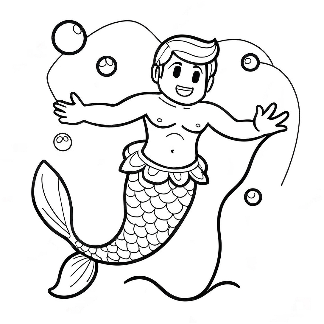 Merman Coloring Page | Merman coloring page