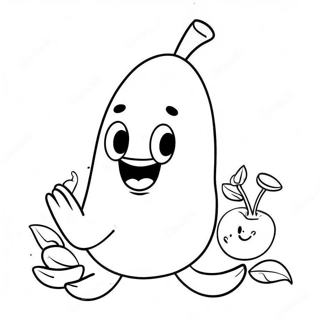 Happy Peely with a Smile Coloring Page | Peely coloring page