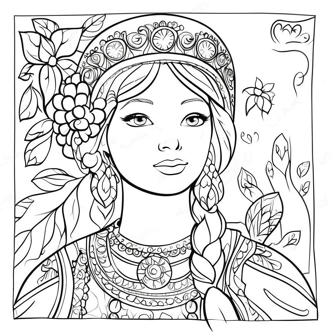 Russian Coloring Page | Russian coloring page