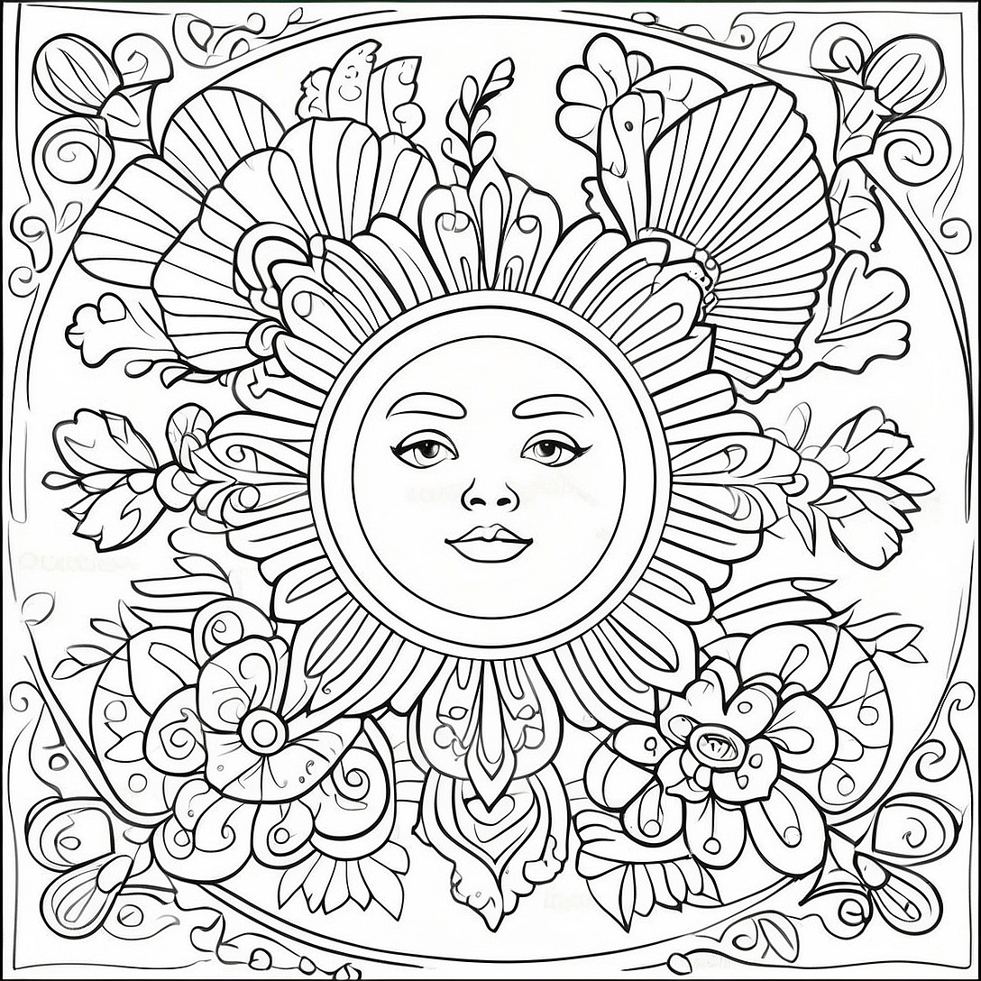 Traditional Russian Folk Art Coloring Page | Russian coloring page