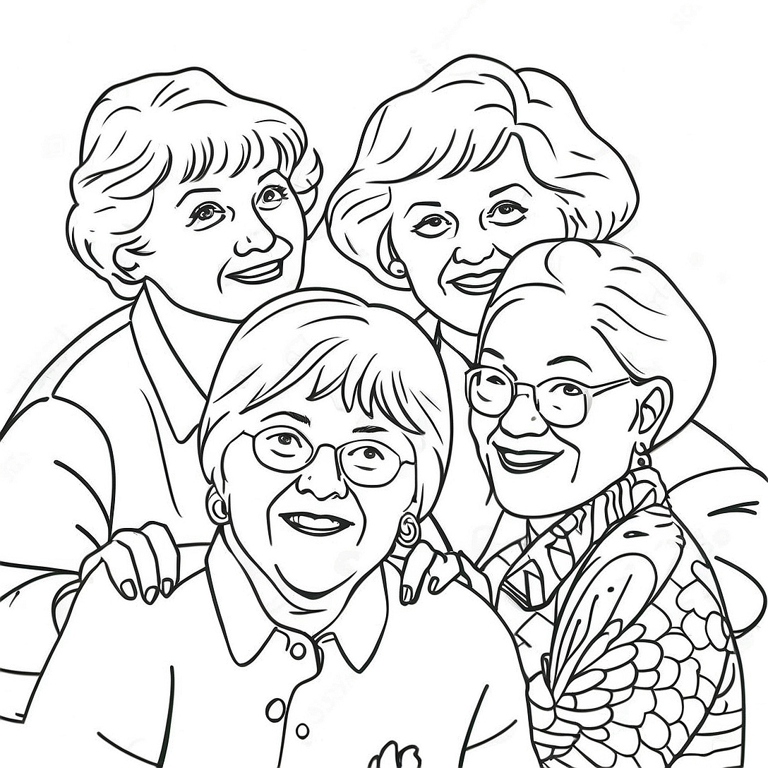 Golden Girls Group Coloring Page | Golden Girls coloring page