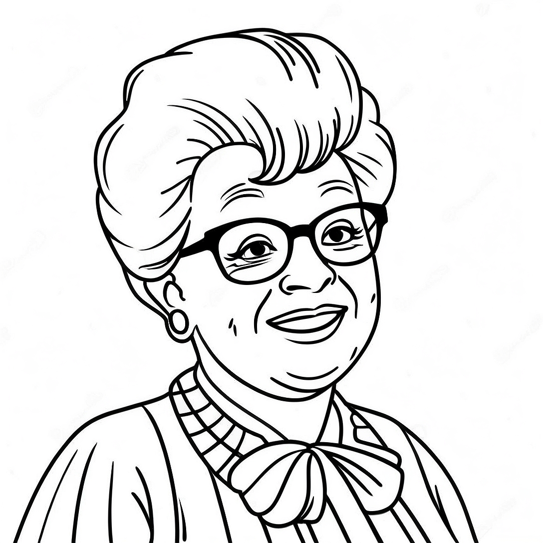 Sophia Petrillo Funny Coloring Page | Golden Girls coloring page