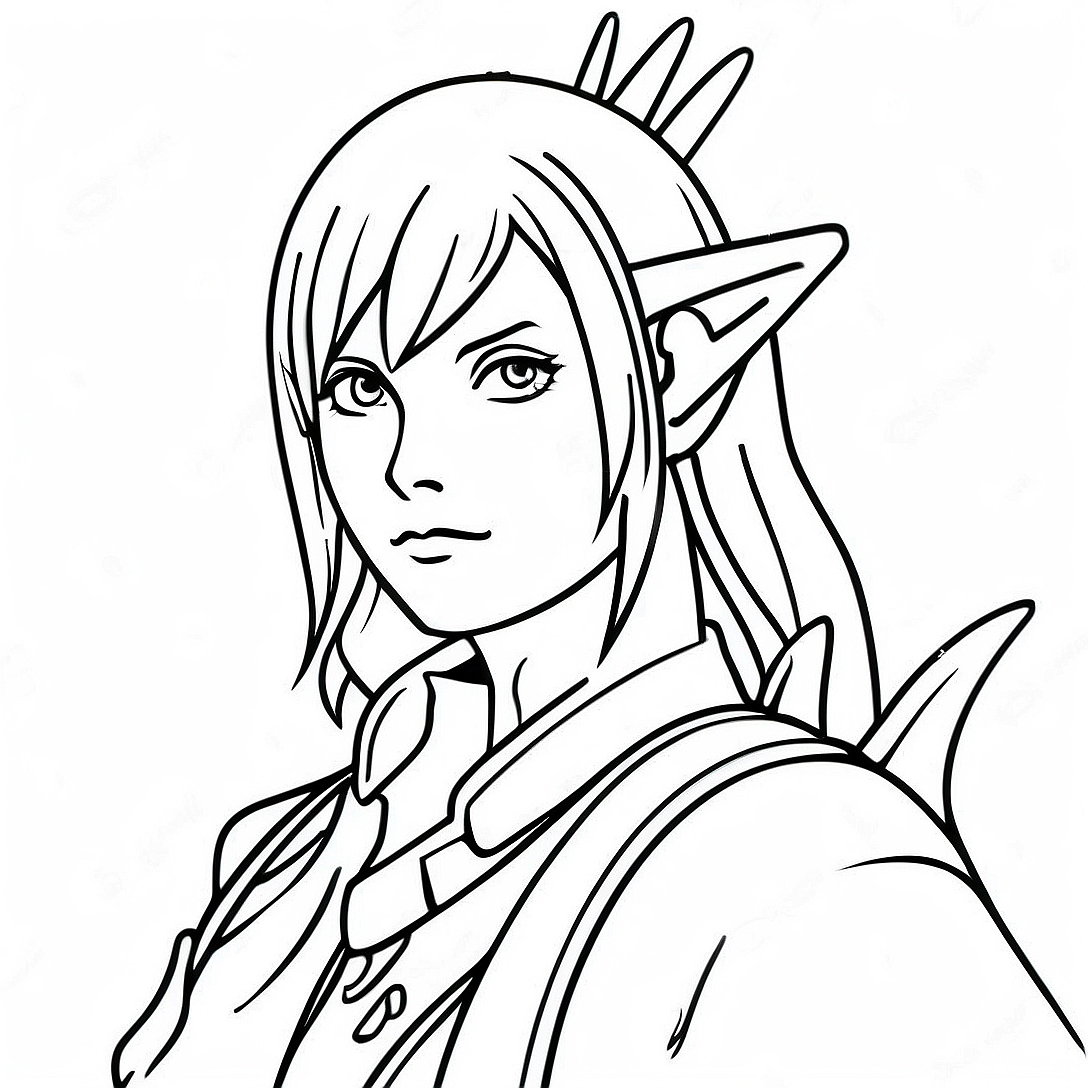 Final Fantasy Character Coloring Page | Final Fantasy coloring page