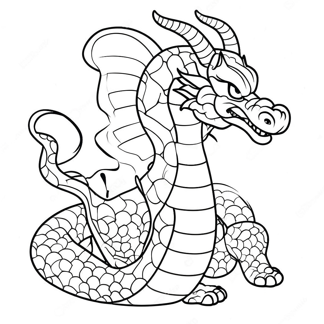 Majestic Shenron Coloring Page | Shenron coloring page