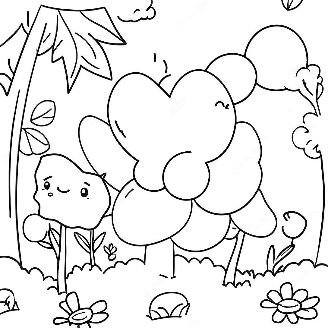 Colorful Gum Drop Garden Coloring Page | Gum Drop coloring page