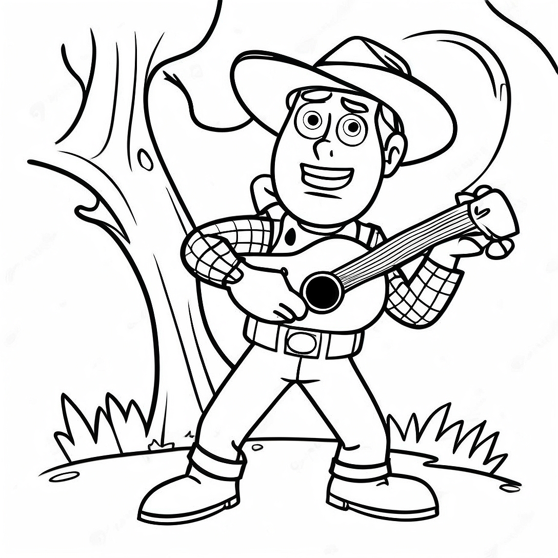 Woody in Spooky Costume Coloring Page | Toy Story Halloween coloring page