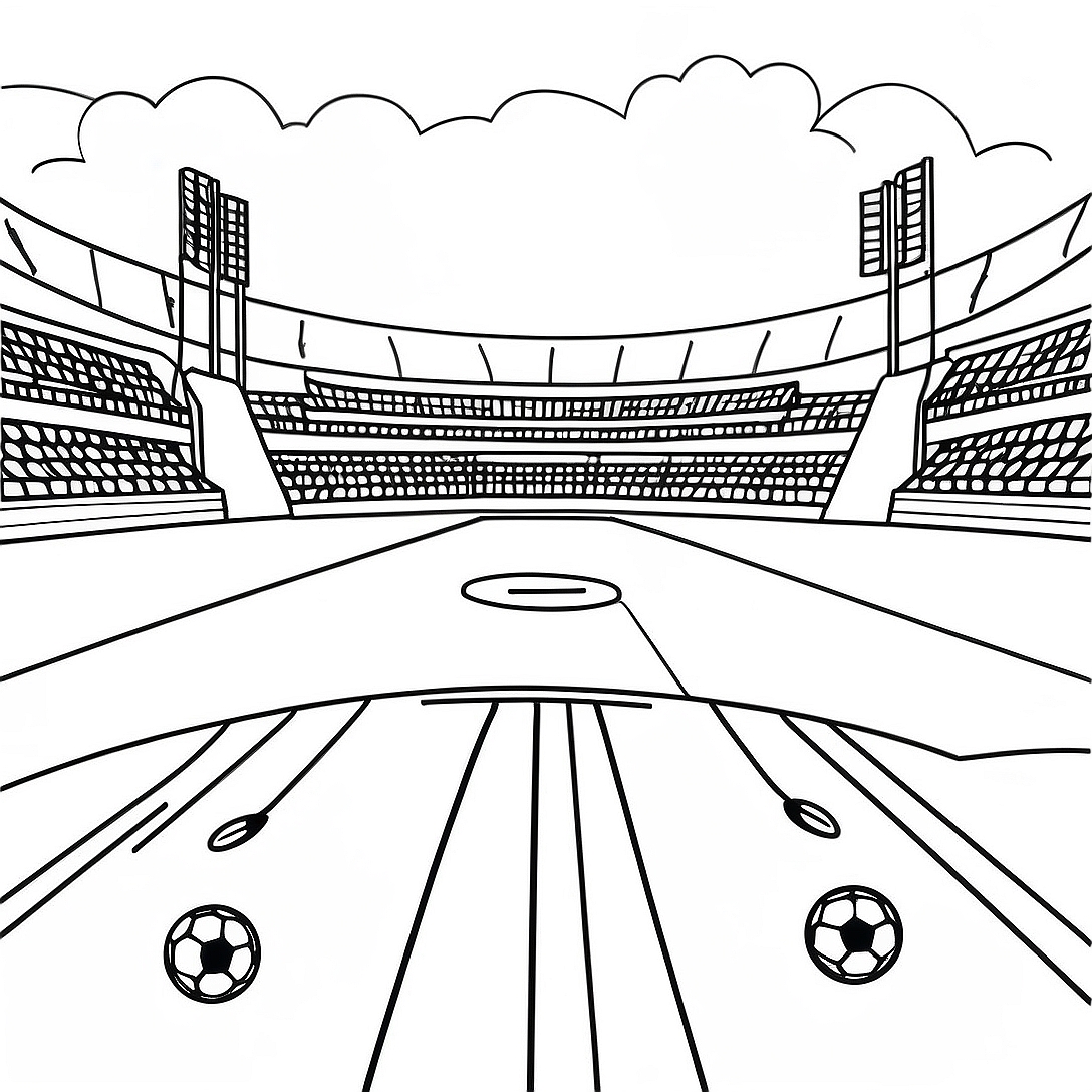 Football Field Coloring Page | Football Field coloring page