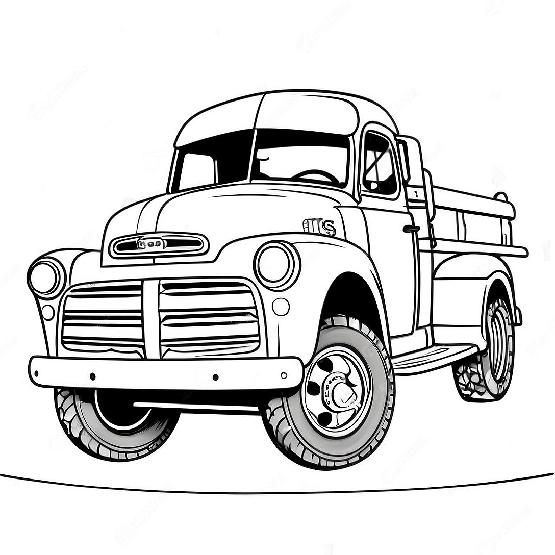 Classic Truck Coloring Page | Classic Truck & Old Truck coloring page