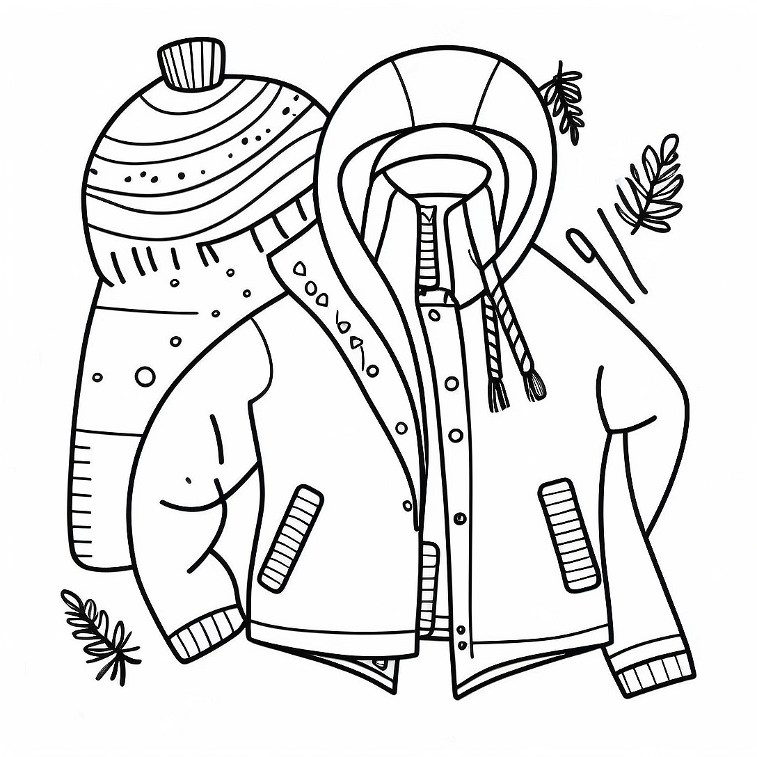 Winter Clothes Coloring Page | Winter Clothes coloring page