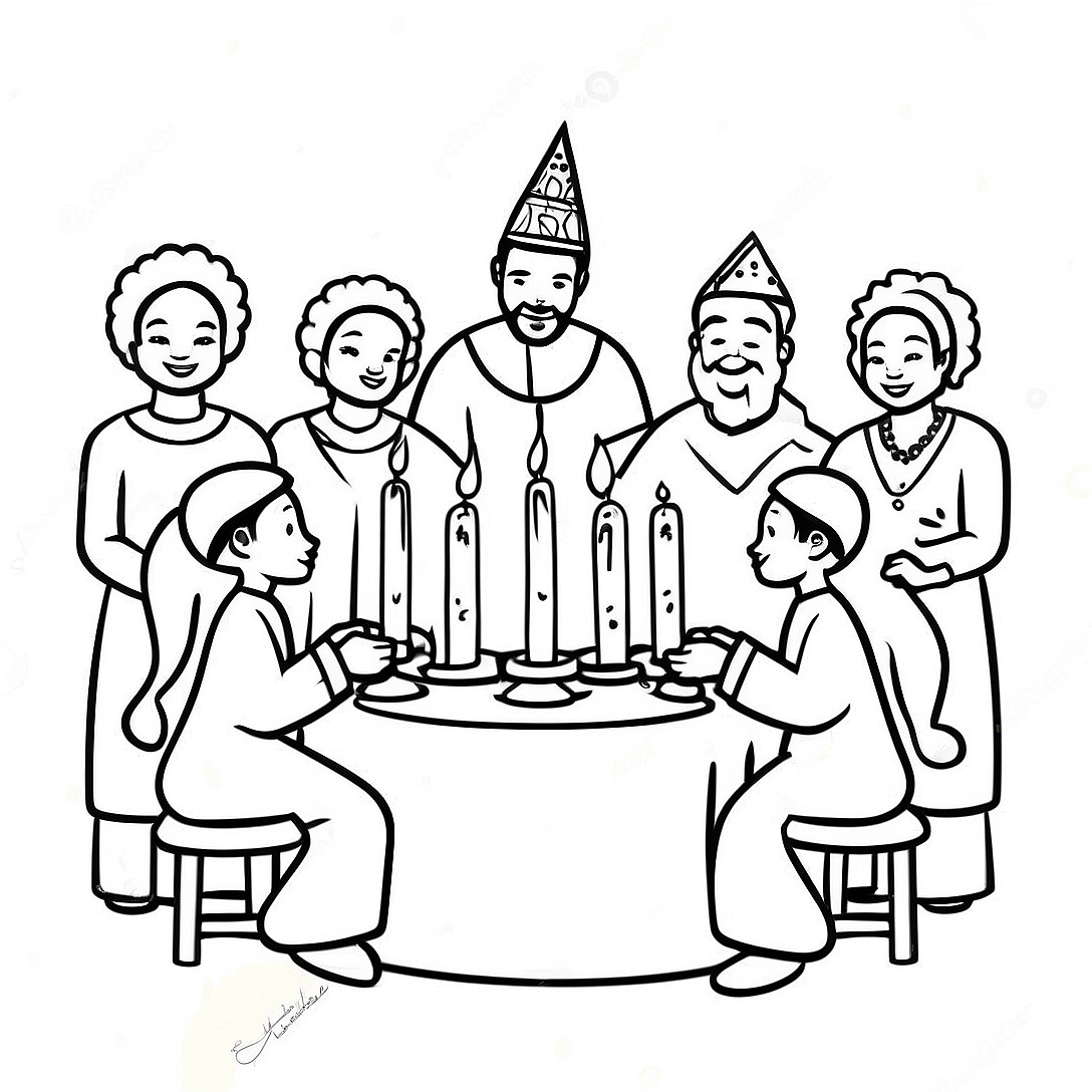 Kwanzaa Celebration Coloring Page | Kwanzaa coloring page