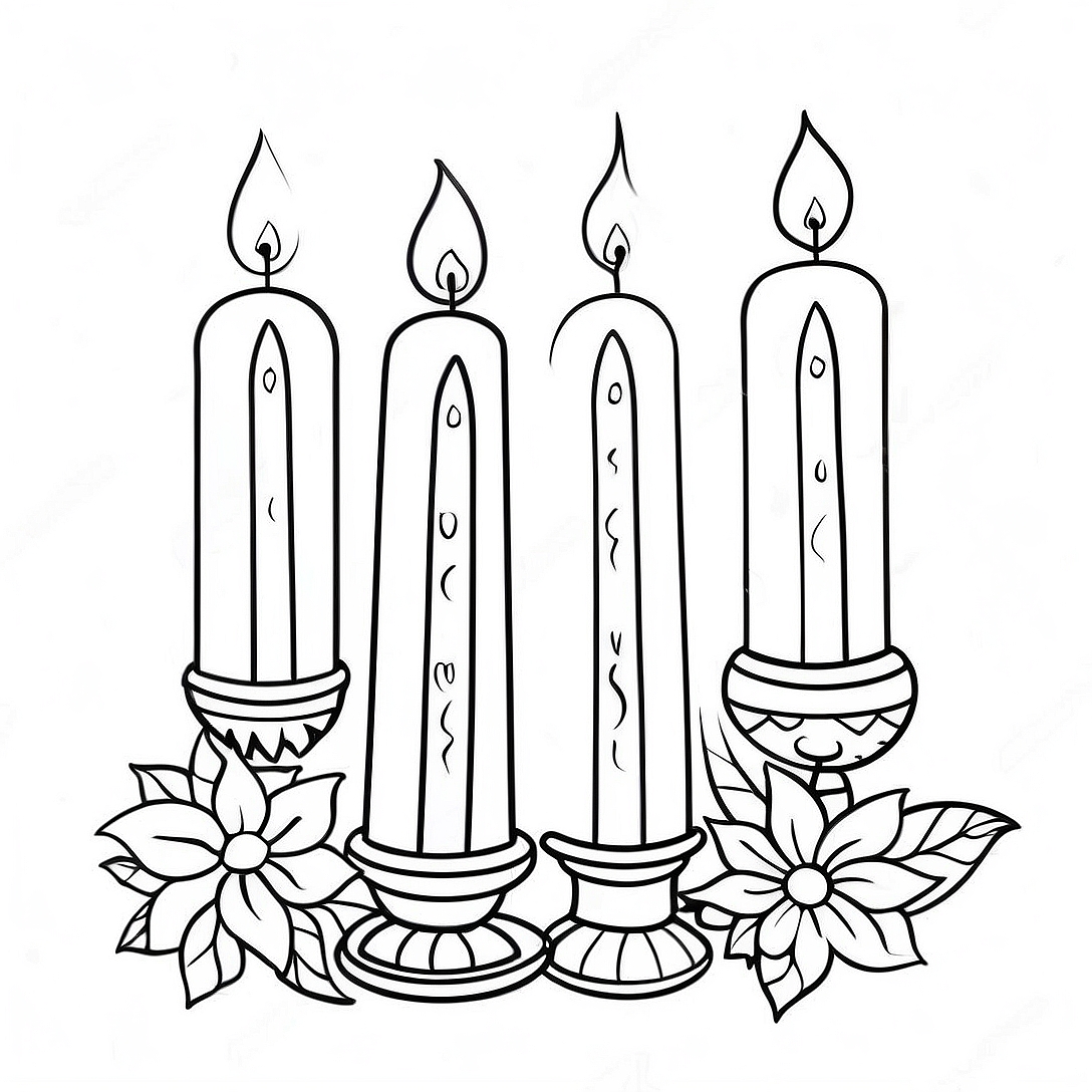 Colorful Kwanzaa Candles Coloring Page | Kwanzaa coloring page