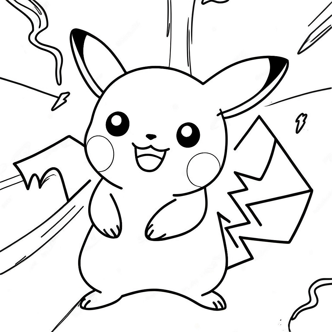 Pikachu with Lightning Bolts Coloring Page | Crayola Pokemon coloring page