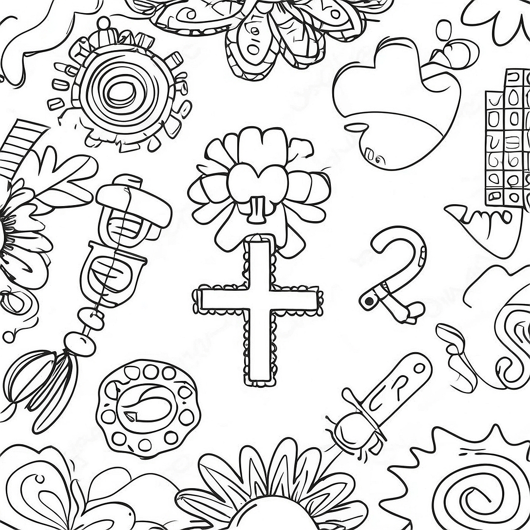 Medical Symbols Coloring Page | Medical for Adults coloring page