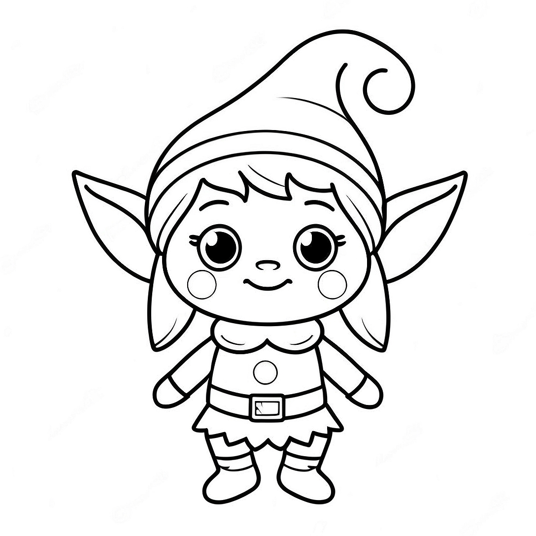 Cute Elf Coloring Page | Cute Elf coloring page