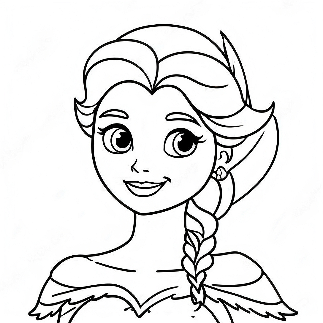 Elsa in Spooky Costume Coloring Page | Elsa Halloween coloring page