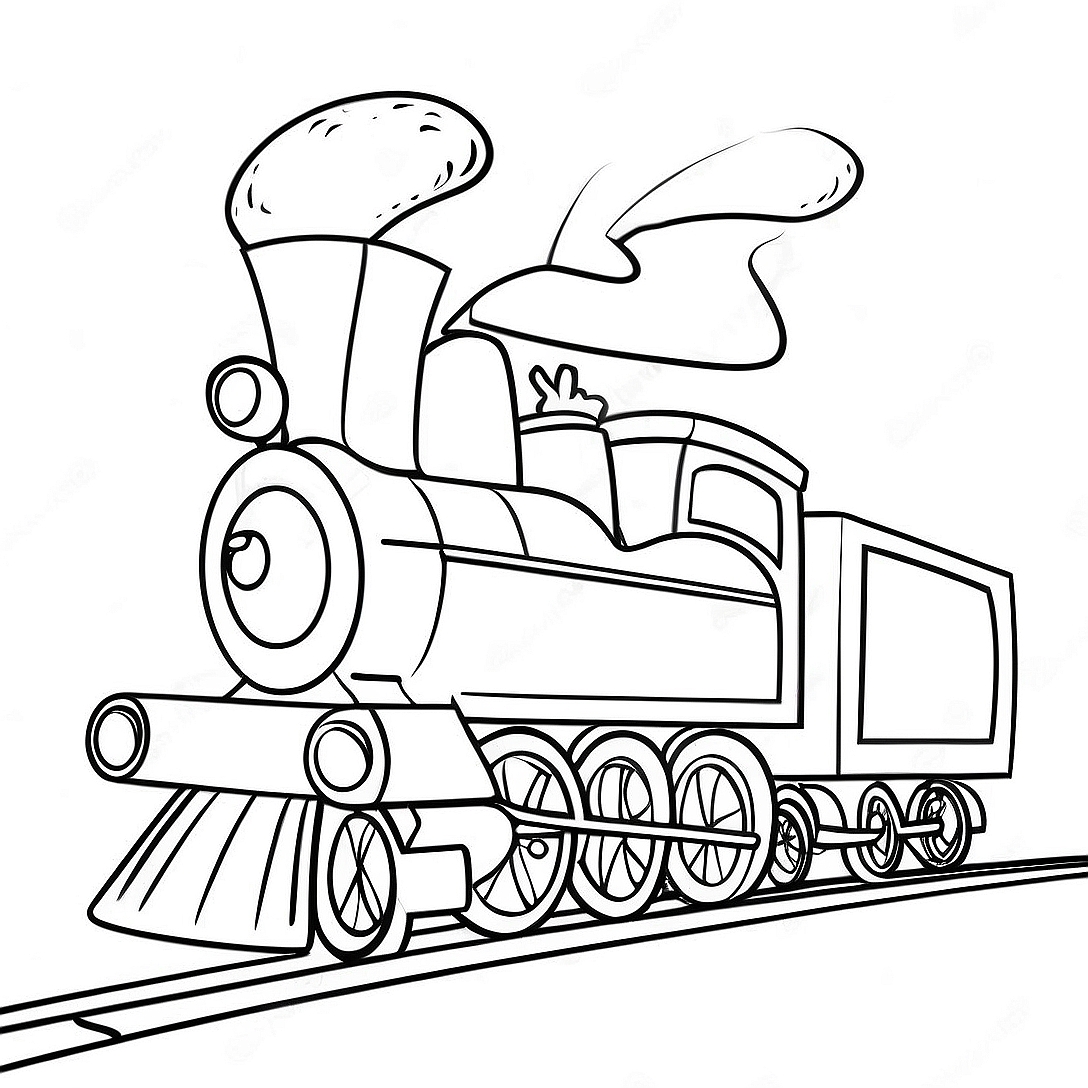 Festive Christmas Train with Presents Coloring Page | Christmas Train coloring page