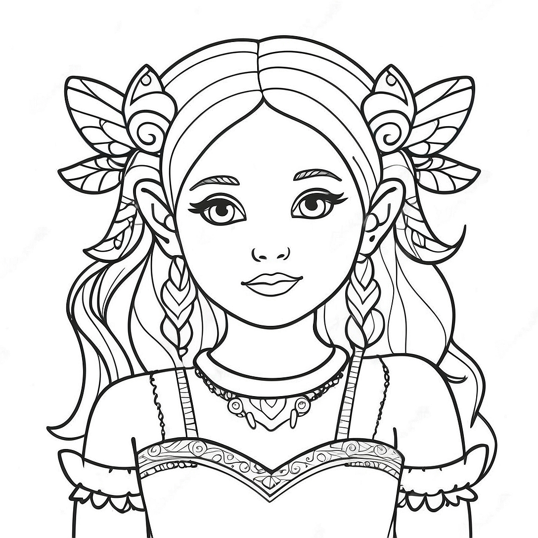 Fantasy Girl Coloring Page | Fantasy Girl coloring page