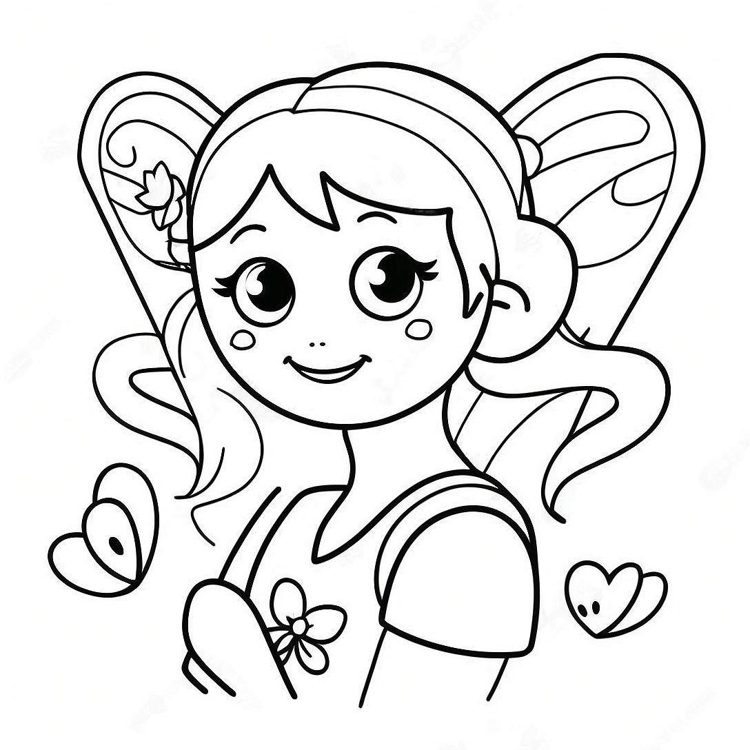 Magical Fairy Girl Coloring Page | Fantasy Girl coloring page