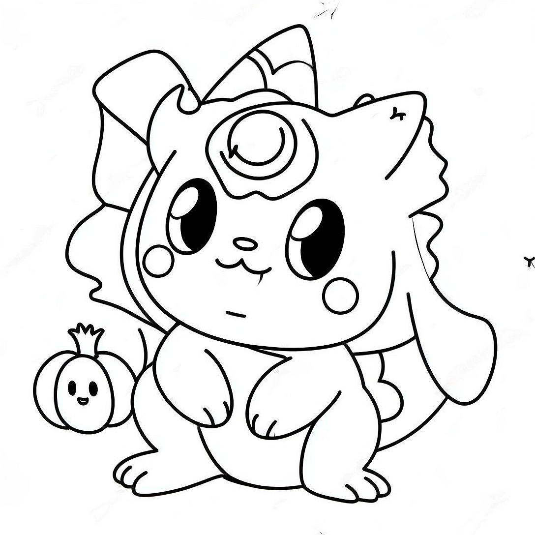 Cute Halloween Pokemon Coloring Page | Cute Halloween Pokemon coloring page