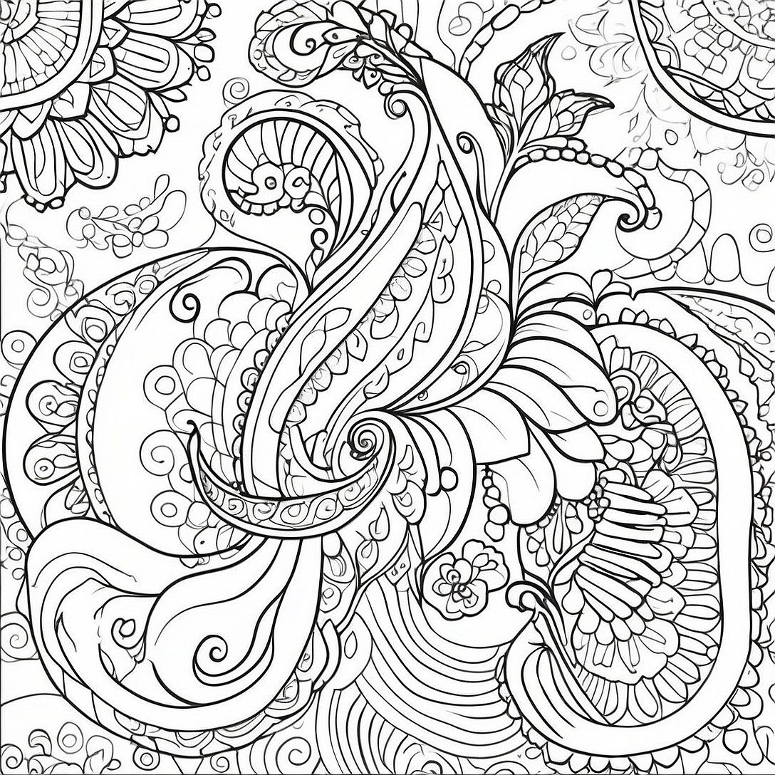 Paisley Pattern Coloring Page | Paisley coloring page