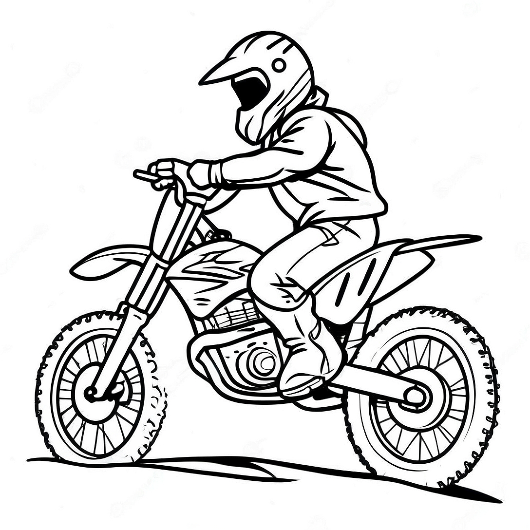 Cool Dirt Bike Rider Coloring Page | Dirt Bike coloring page