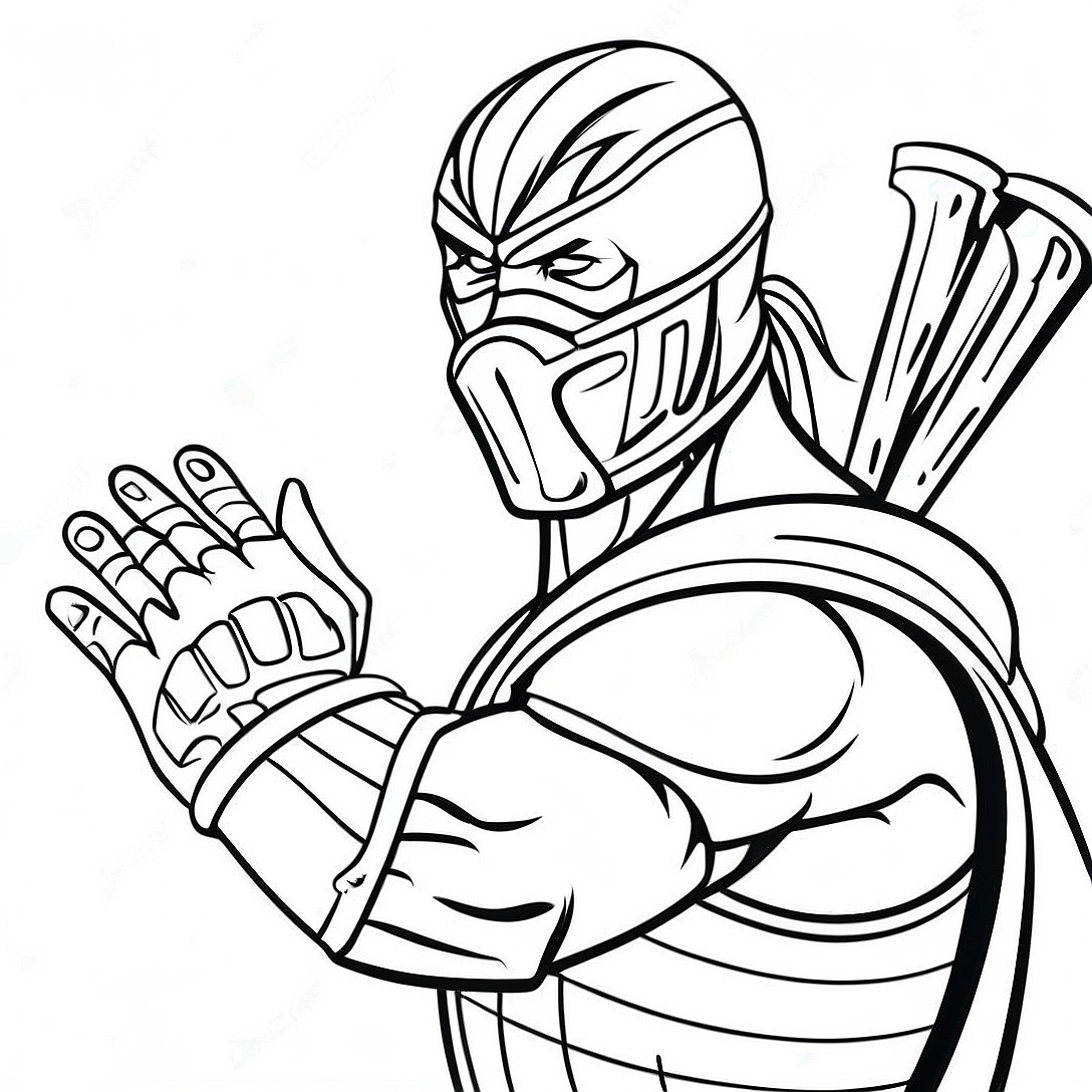 Sub Zero Ice Powers Coloring Page | Sub Zero Mortal Kombat coloring page