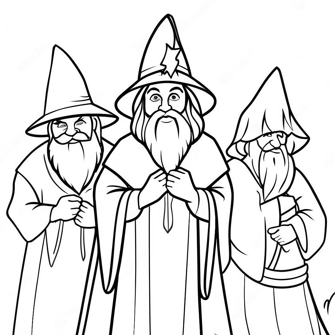 Wizards Coloring Page | Wizards coloring page