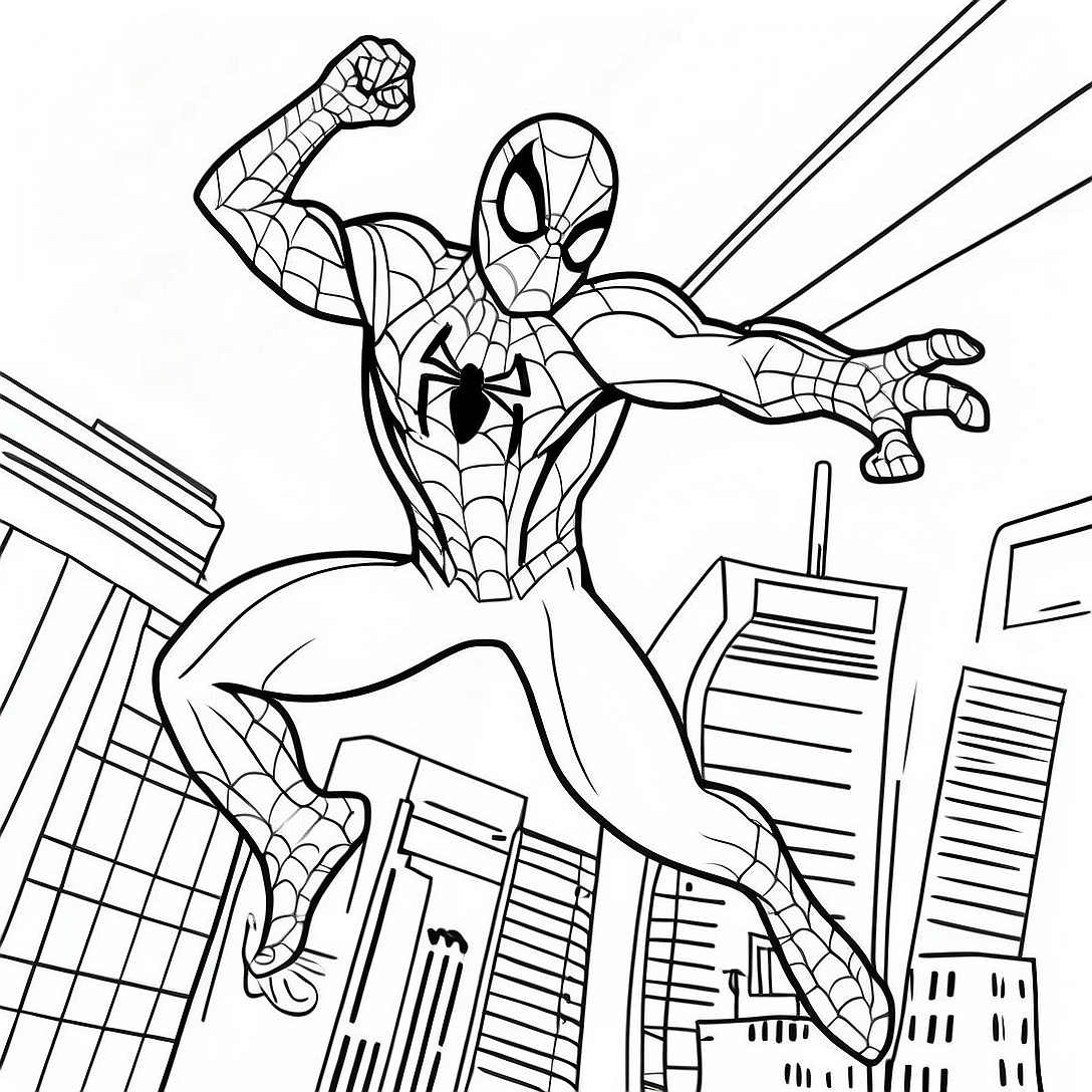 Black Suit Spider Man No Way Home Coloring Page | Black Suit Spider Man No Way Home coloring page