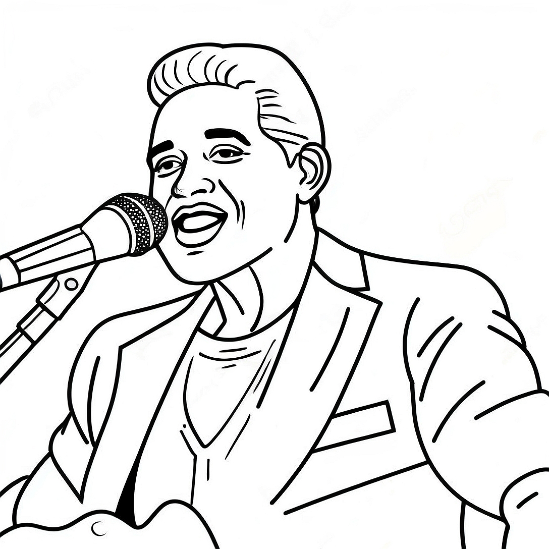 Famous Singer Coloring Page | Celebrity coloring page