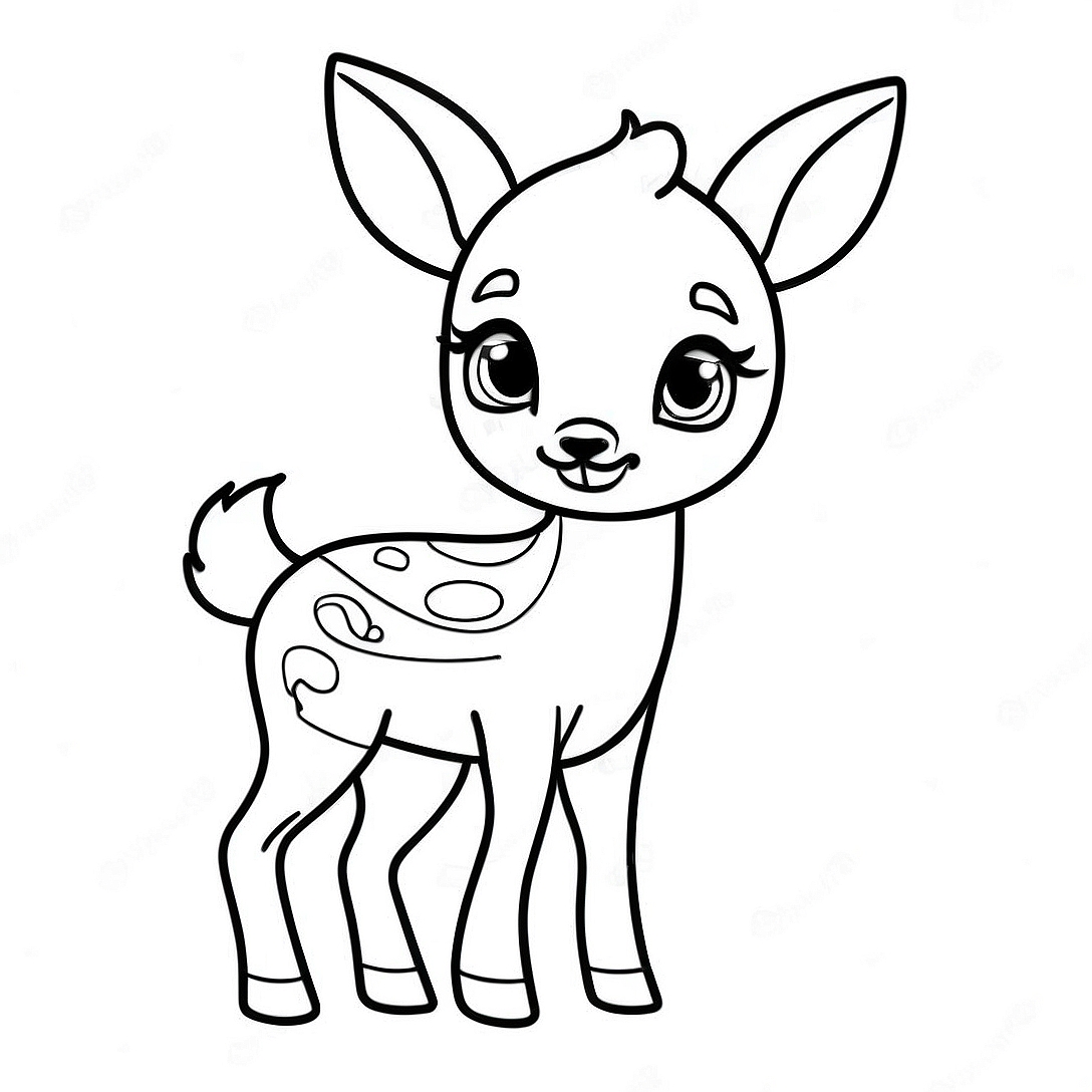 Baby Deer Coloring Page | Baby Deer coloring page