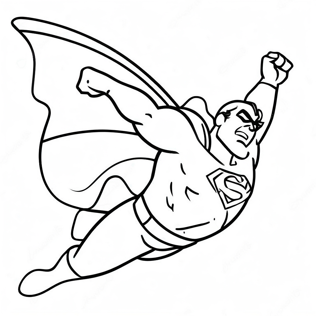 Flying Super Hero Coloring Page | Super Hero coloring page