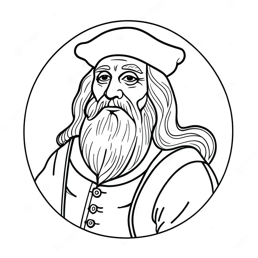 Leonardo da Vinci Coloring Page | Leonardo da Vinci coloring page