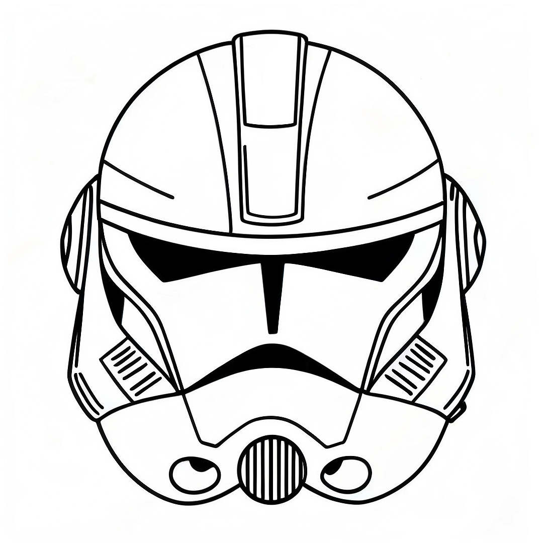 Detailed Phase 2 Clone Trooper Helmet Coloring Page | Phase 2 Clone Trooper coloring page