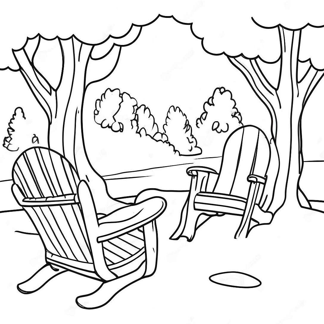 Cozy Winter Scene Coloring Page | Winter Solstice coloring page