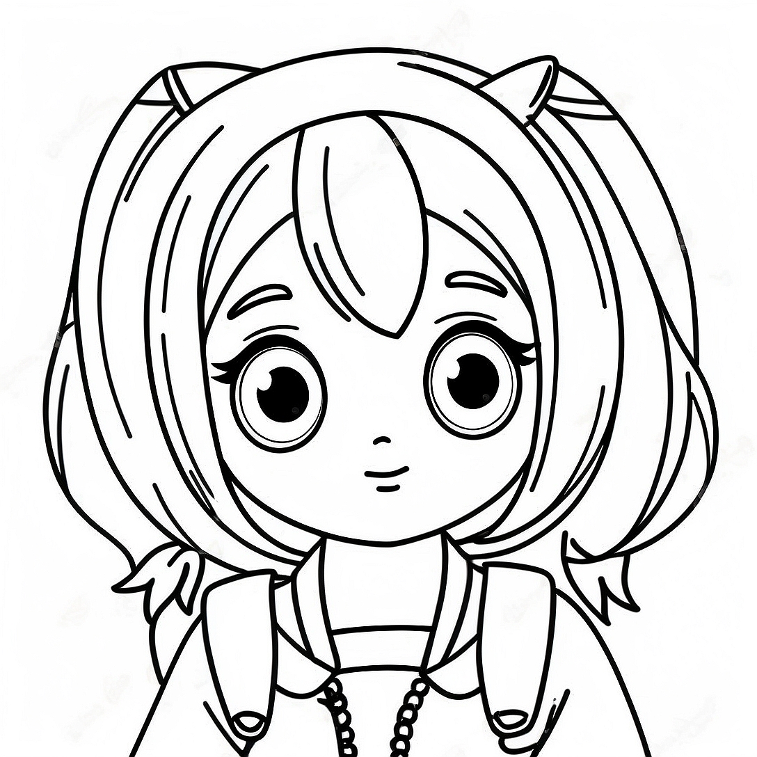 Cute Manga Character Coloring Page | Manga coloring page