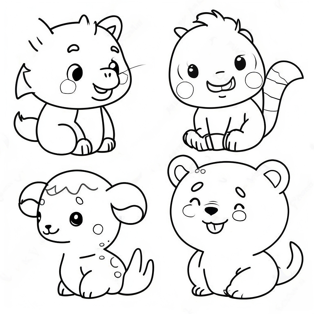 Cute Animals Coloring Page | Cute Animals coloring page