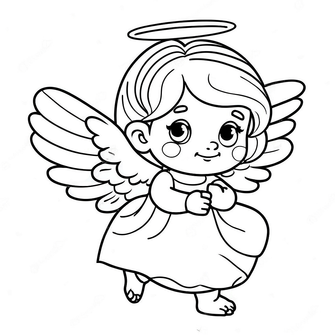 Little Angel Coloring Page | Little Angel coloring page