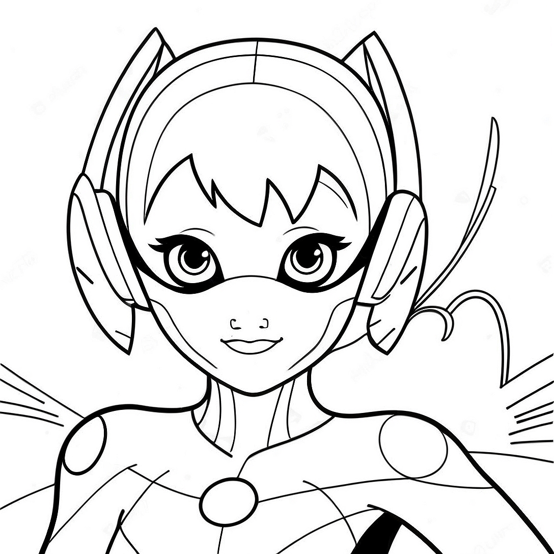 Miraculous Ladybug Superhero Coloring Page | Superhero Kwami Miraculous Ladybug coloring page