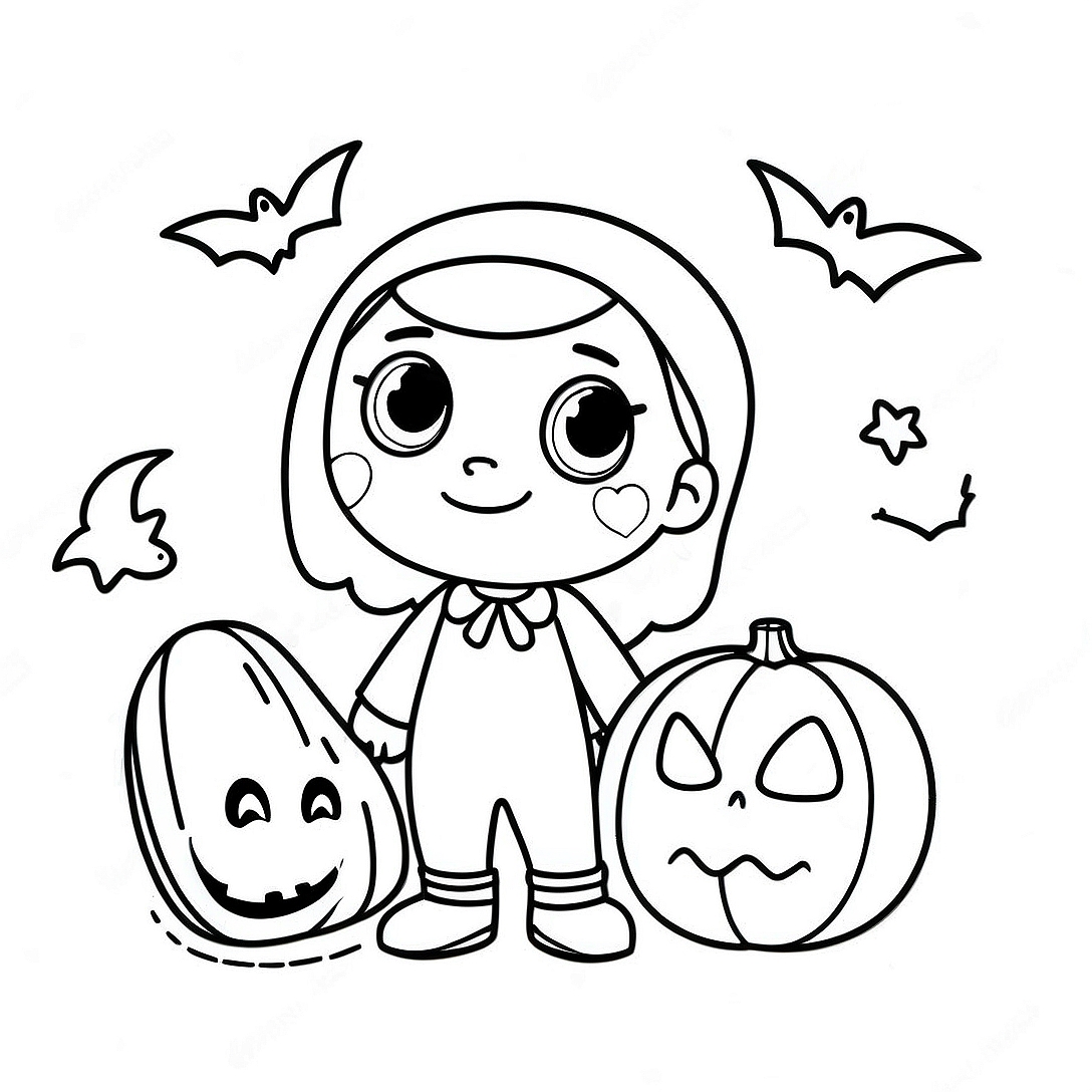 Cocomelon Halloween Coloring Page | Cocomelon Halloween coloring page