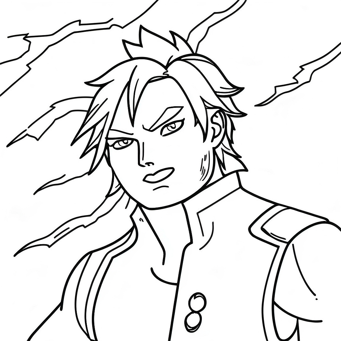 Exciting Denki Kaminari Lightning Coloring Page | Denki Kaminari coloring page