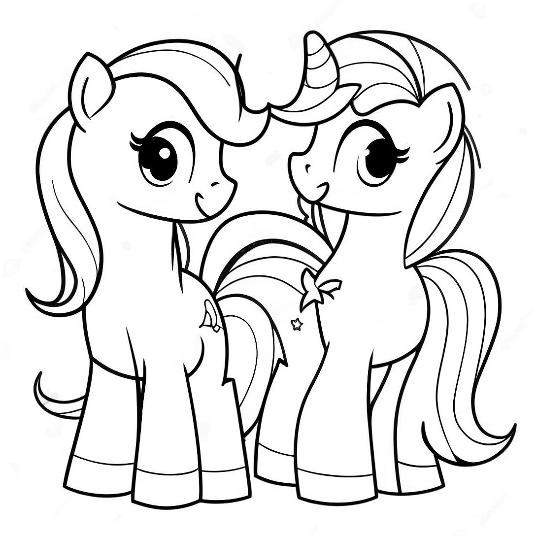 Colorful My Little Pony Characters Coloring Page | My Little Pony Make Your Mark coloring page