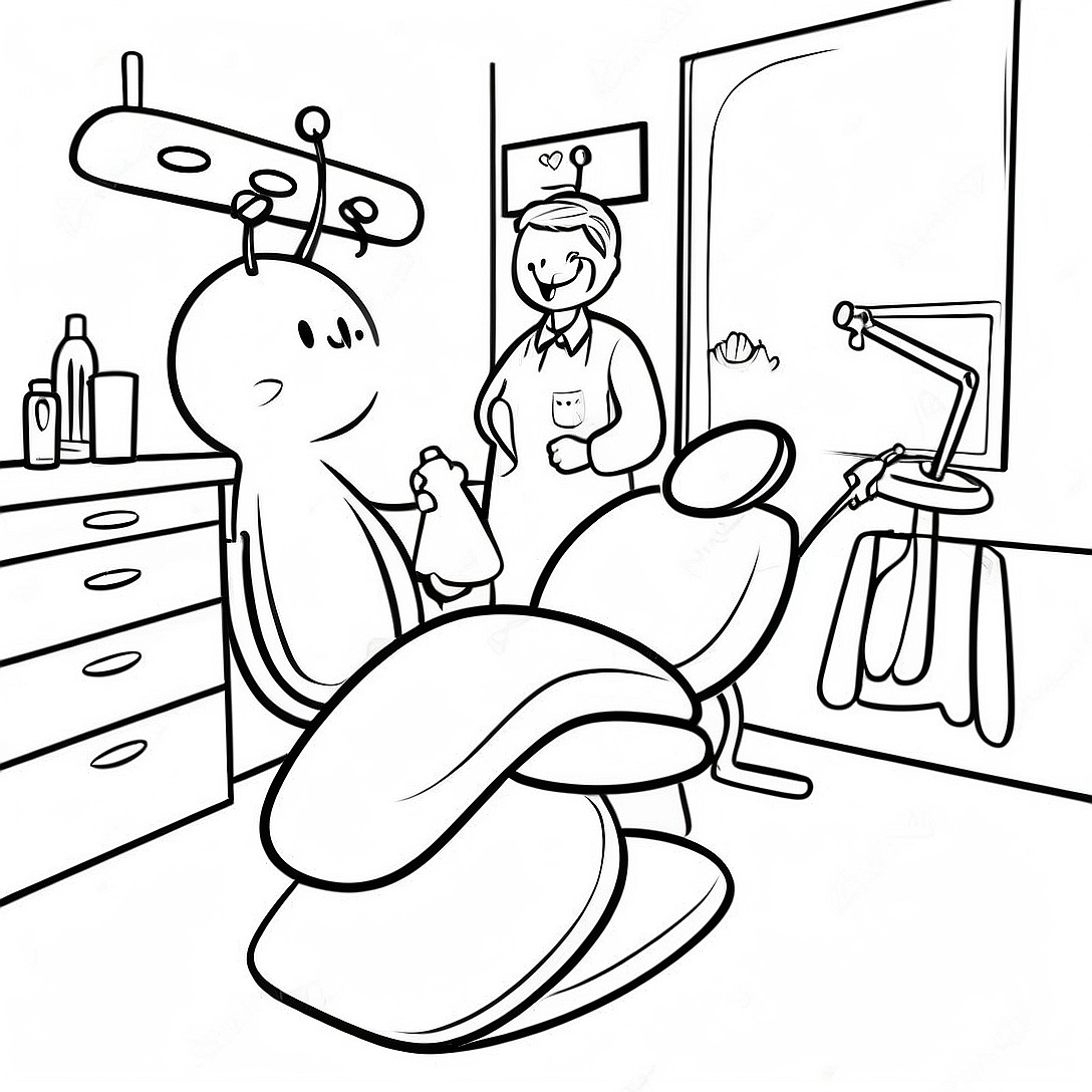 Dentist Office Coloring Page | Dentist coloring page