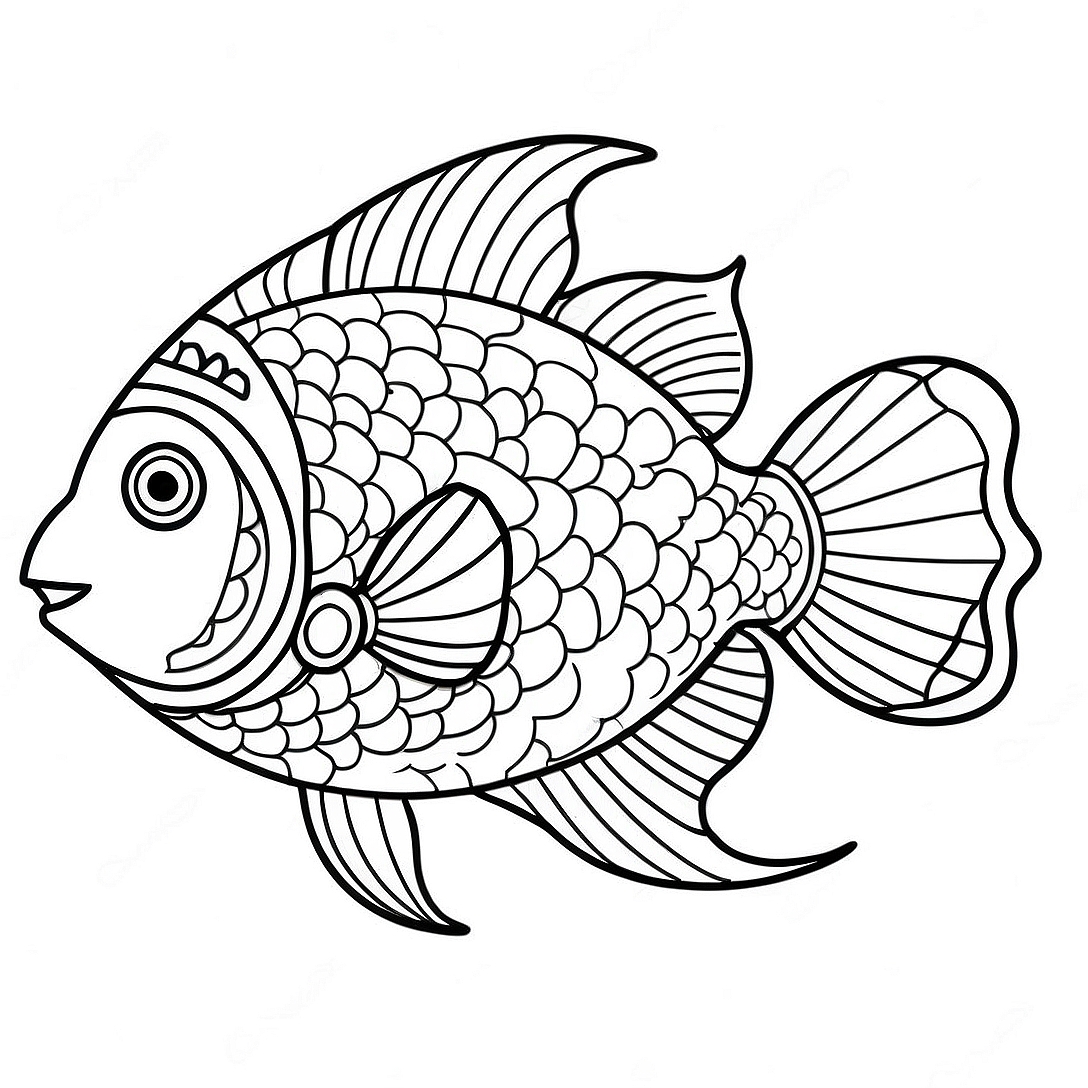 Colorful Tropical Fish Coloring Page | Tropical coloring page