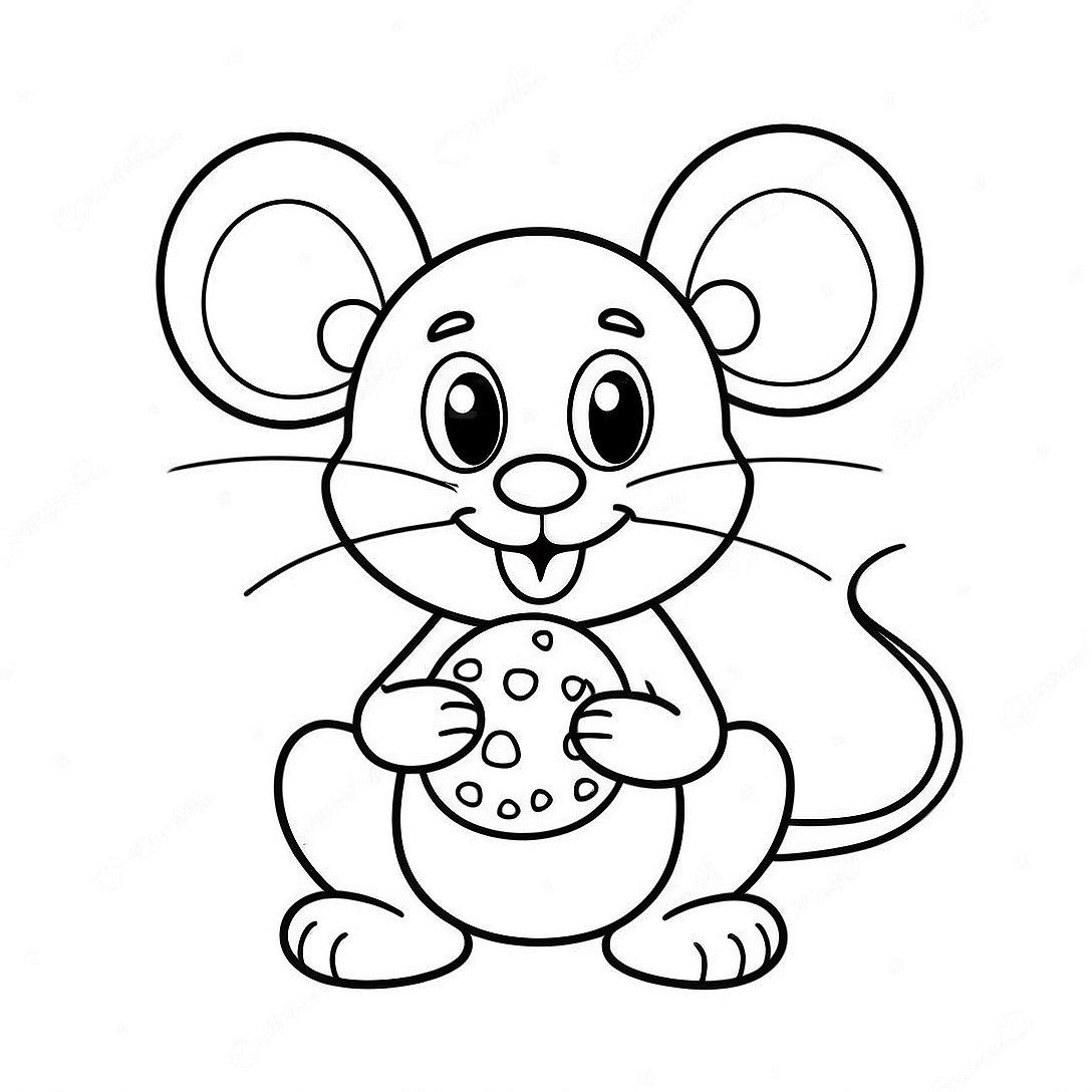 Cheerful Mouse with a Cookie Coloring Page | If You Give a Mouse a Cookie coloring page
