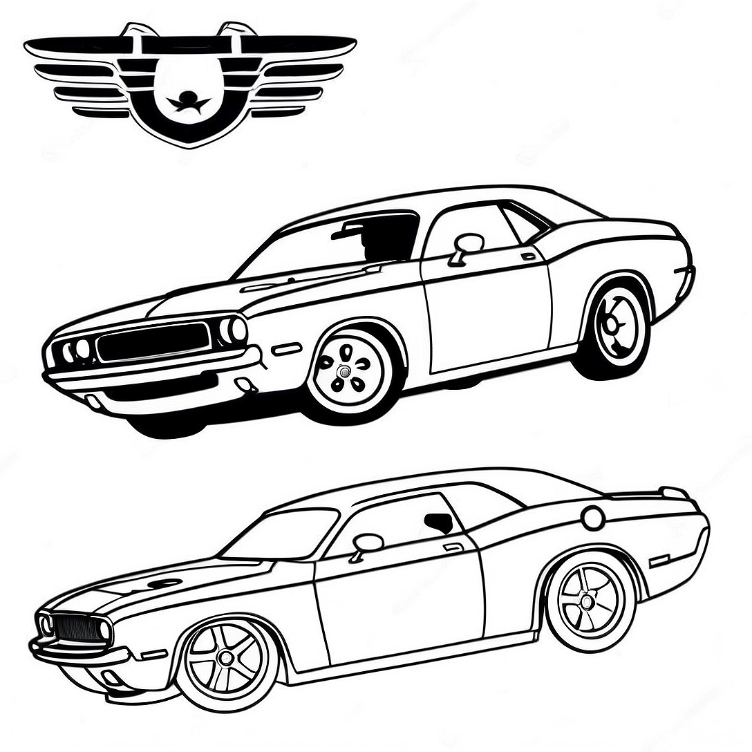 Dodge Challenger Coloring Page | Dodge Challenger coloring page