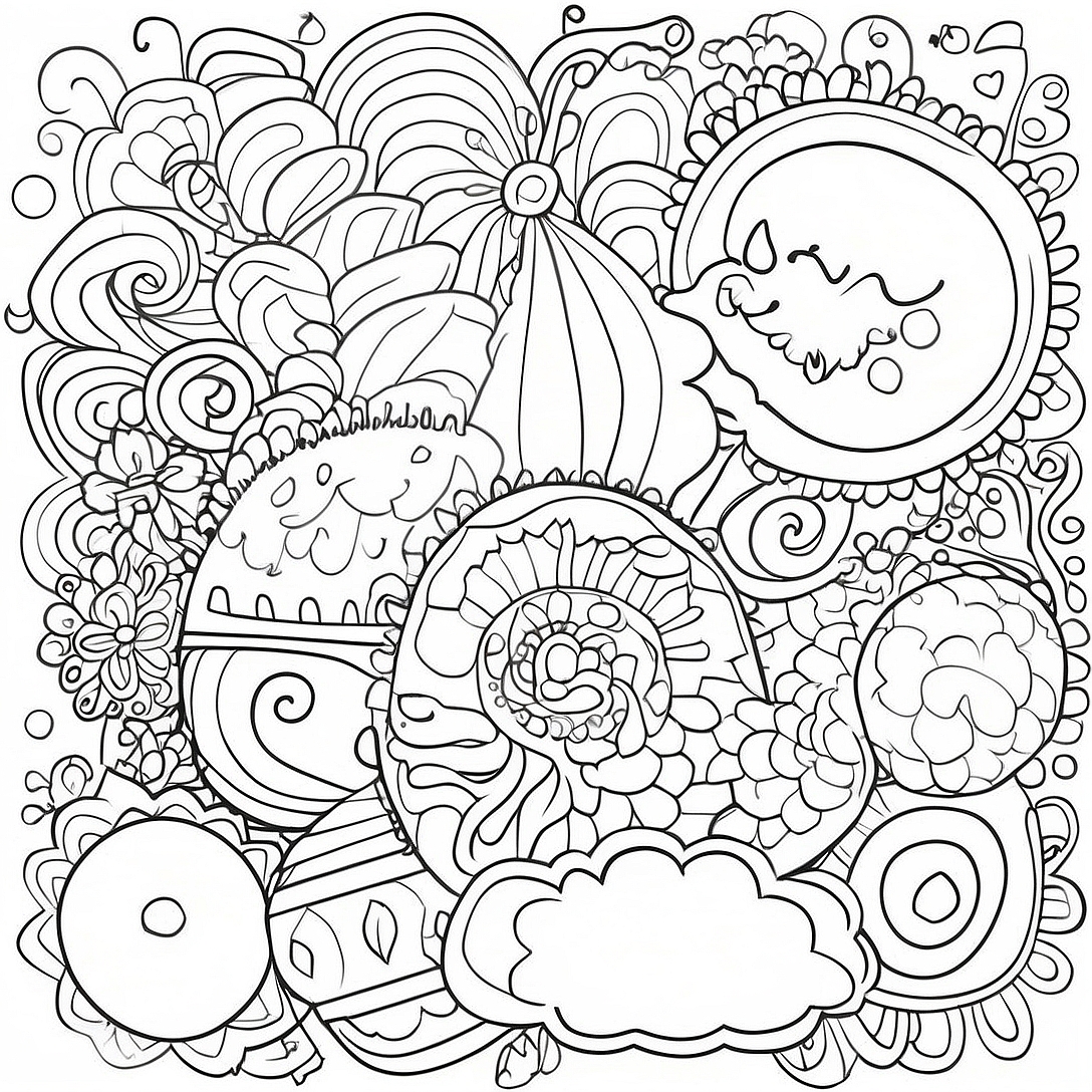 Doodle Coloring Page for Kids | Doodle coloring page