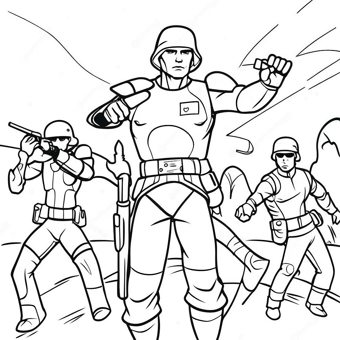 Hunter Leading the Bad Batch Coloring Page | Star Wars Bad Batch coloring page